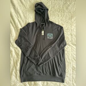 Travis Mathew Mens Pullover Hoodie Black Long Sleeve Size XL